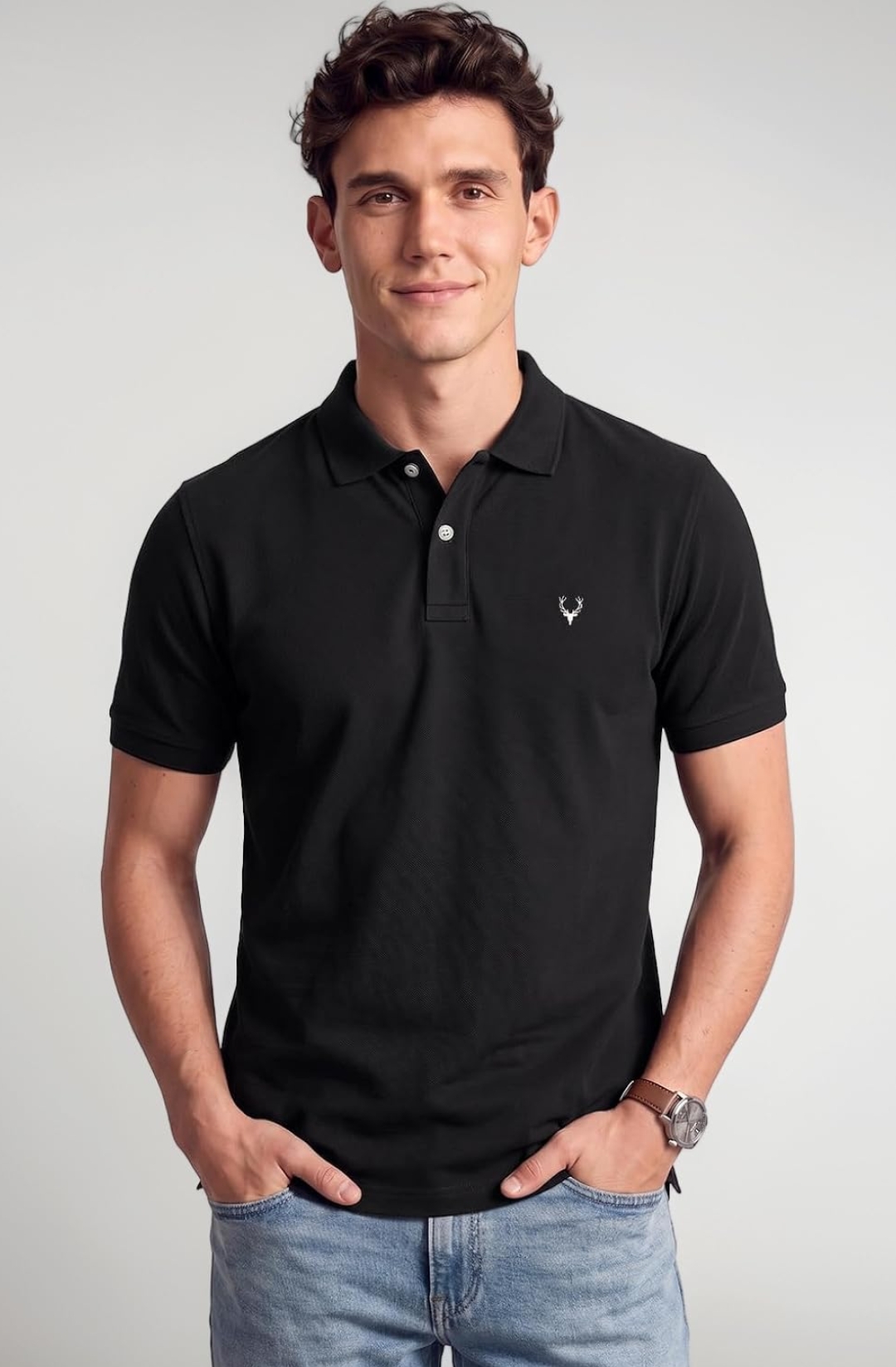 Allen Solly Men’s Polo T‑Shirt | Comfortable Rich Cotton Blend, Band Collar, Regular Fit | Stylish & Premium All Day Wear