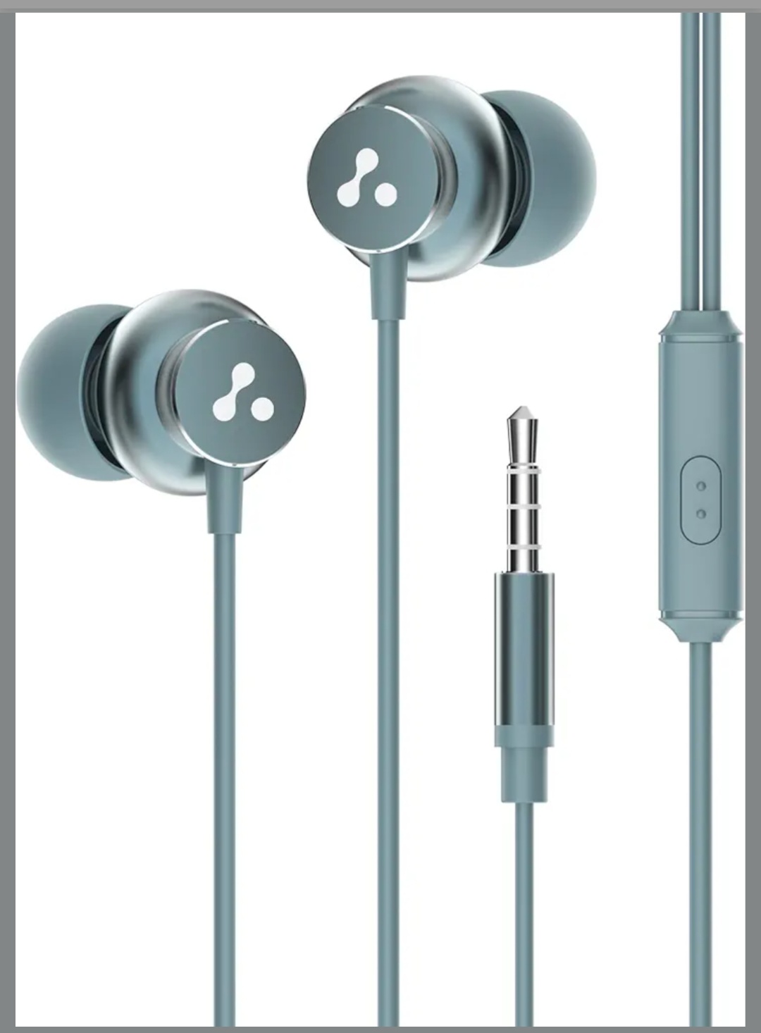 Ambrane Stringz 38 Wired Headphones with Mic, Powerful HD Sound with High Bass, Tangle Free Cable, Comfort in Ear Fit, 3.5mm Jack (Space Grey)