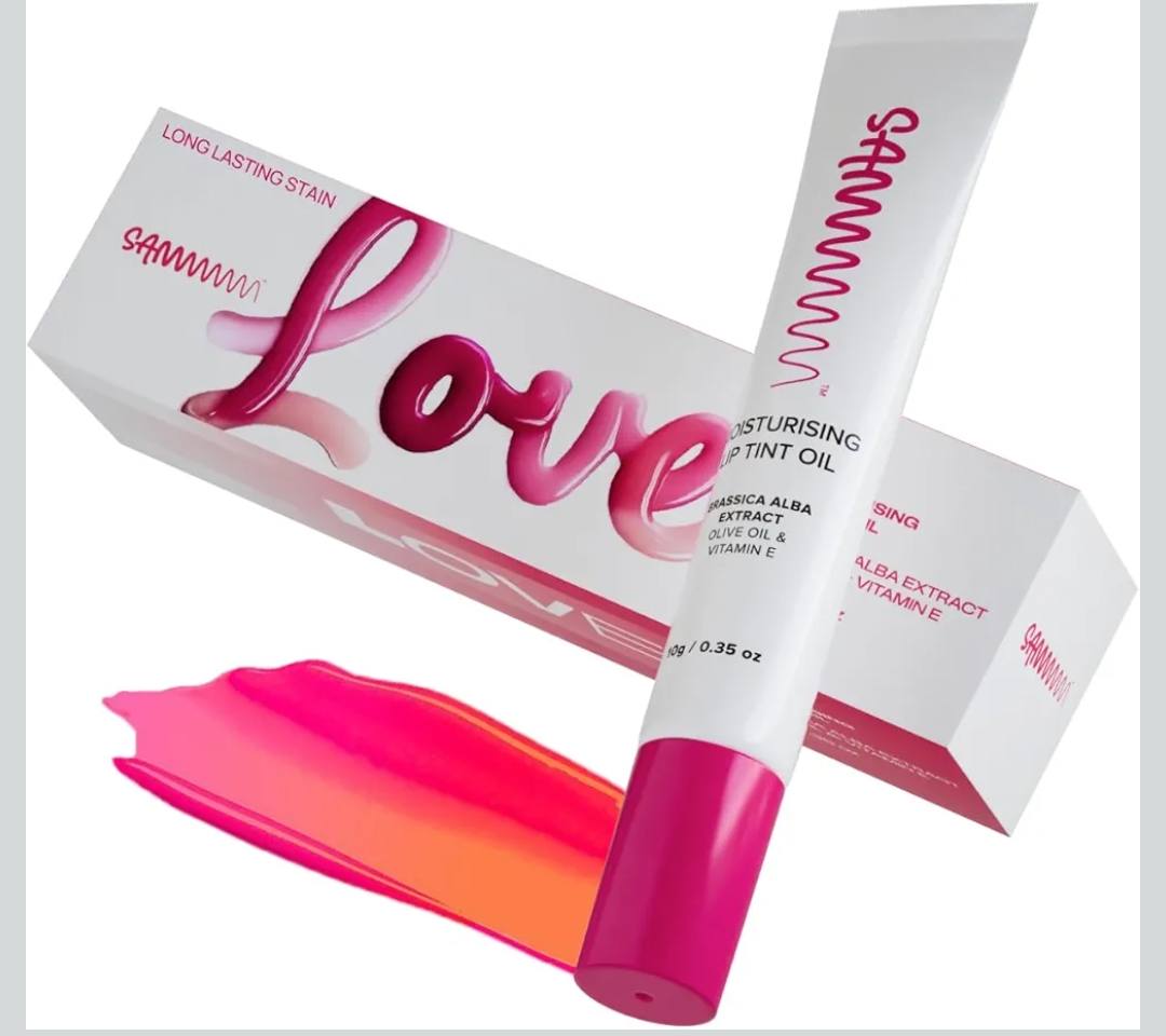 Sammmm LOVE Moisturizing Lip Tint Oil(10g) | pH Reactive Lip Oils with Natural, Glossy Pink Finish | Long-Lasting And Non-Sticky Liptint Infused with Olive Oil & Vitamin E | Formulated for Y
