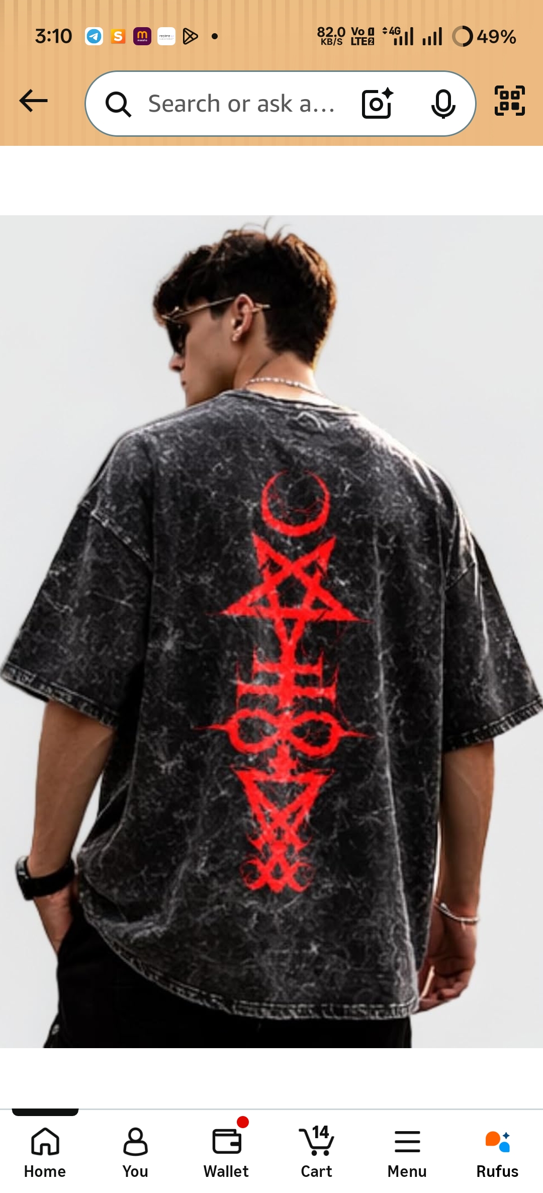 boffi ... 100% Cotton Oversized T-Shirt Unisex Drop Shoulder Dye Washed Street Look Black Pack of 1