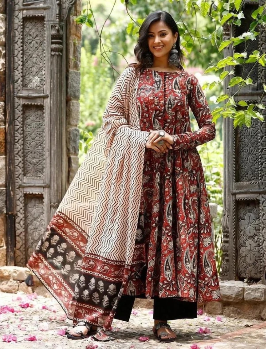 Rayon Kurta Palazzo Dupatta Set
