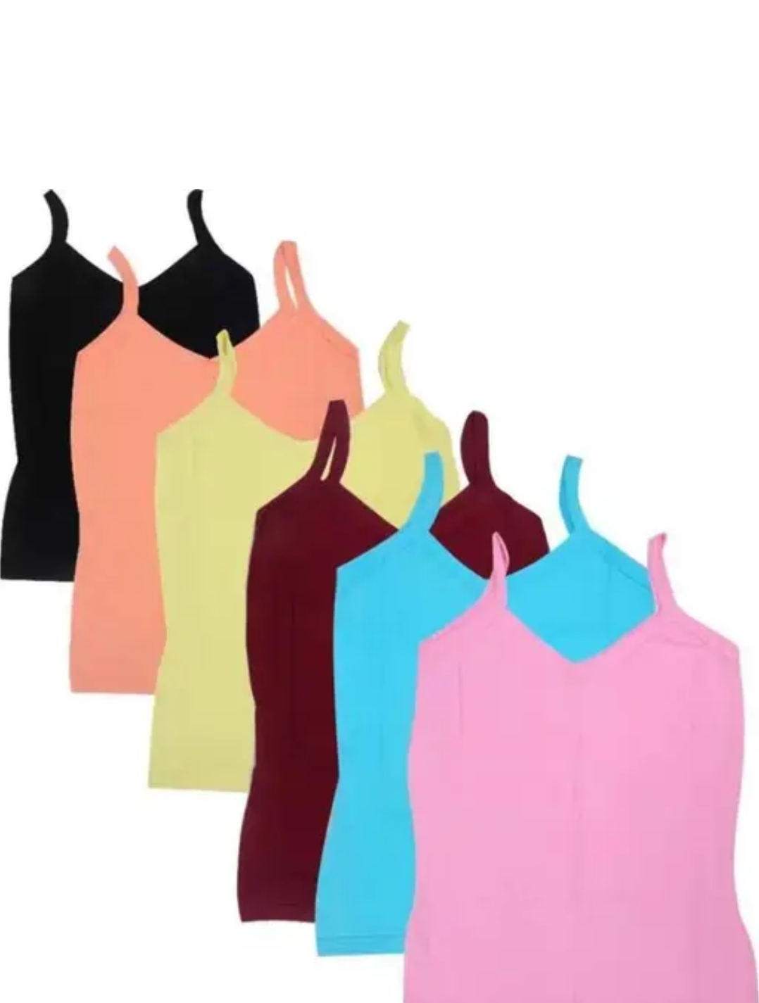 Camisole For Girls  (Multicolor, Pack of 6)