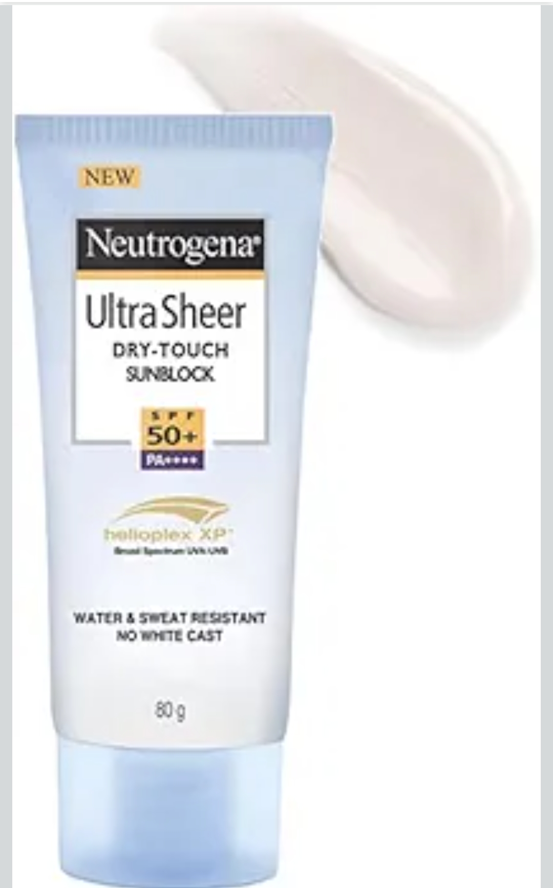 Neutrogena Ultra Sheer Sunscreen SPF 50+ PA++++| Broad Spectrum UVA/UVB | Blue light protect | No White Cast | Water resistant, Ultra light & Non sticky | Oily, Dry & Sensitive Skin | 80 g (