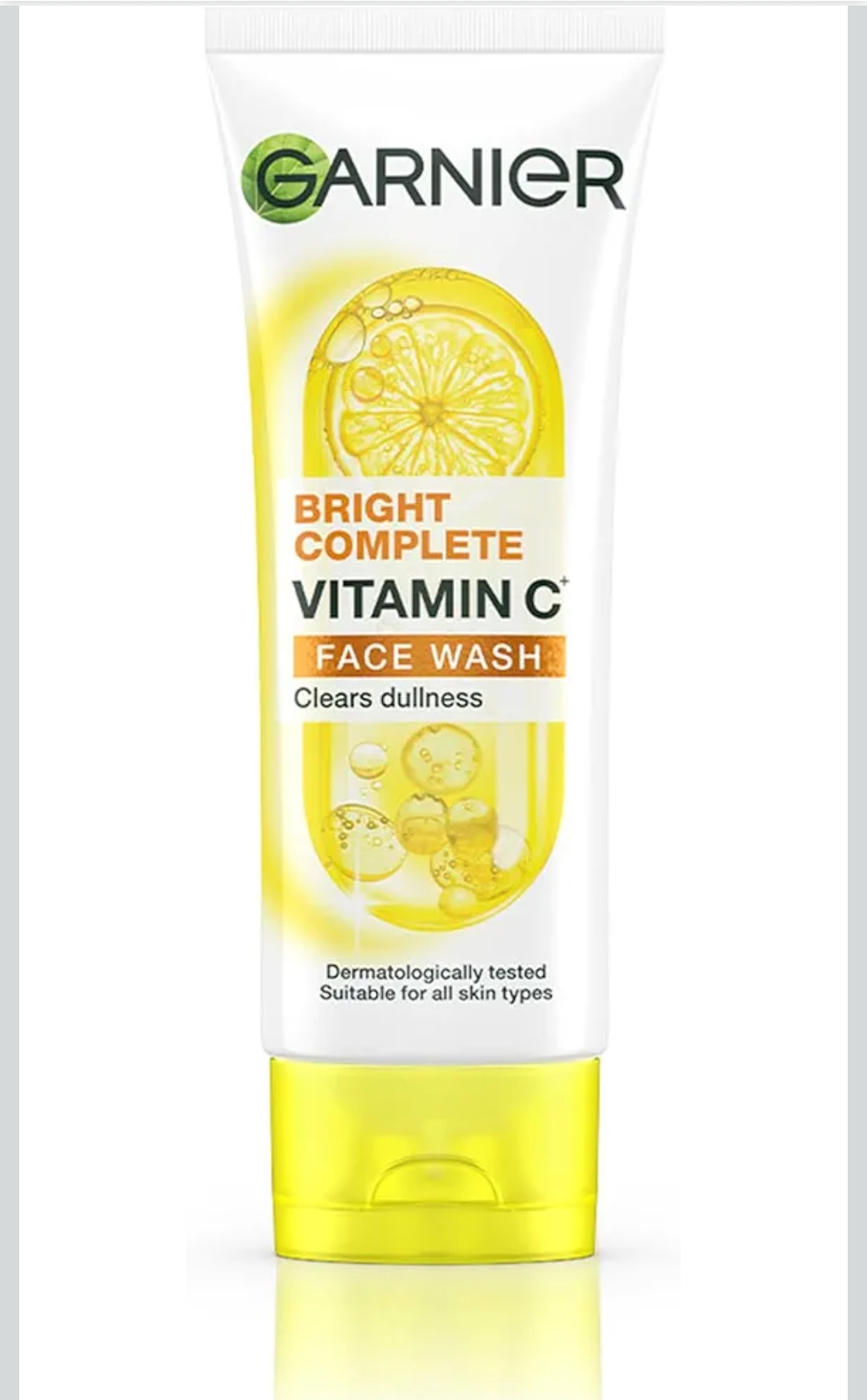 Garnier Skin Naturals, Facewash, Cleansing and Brightening, Bright Complete, 100 g | Vitamin C facewash for women and men | Daily Cleanser Suitable for all skin types | For Brightening and G