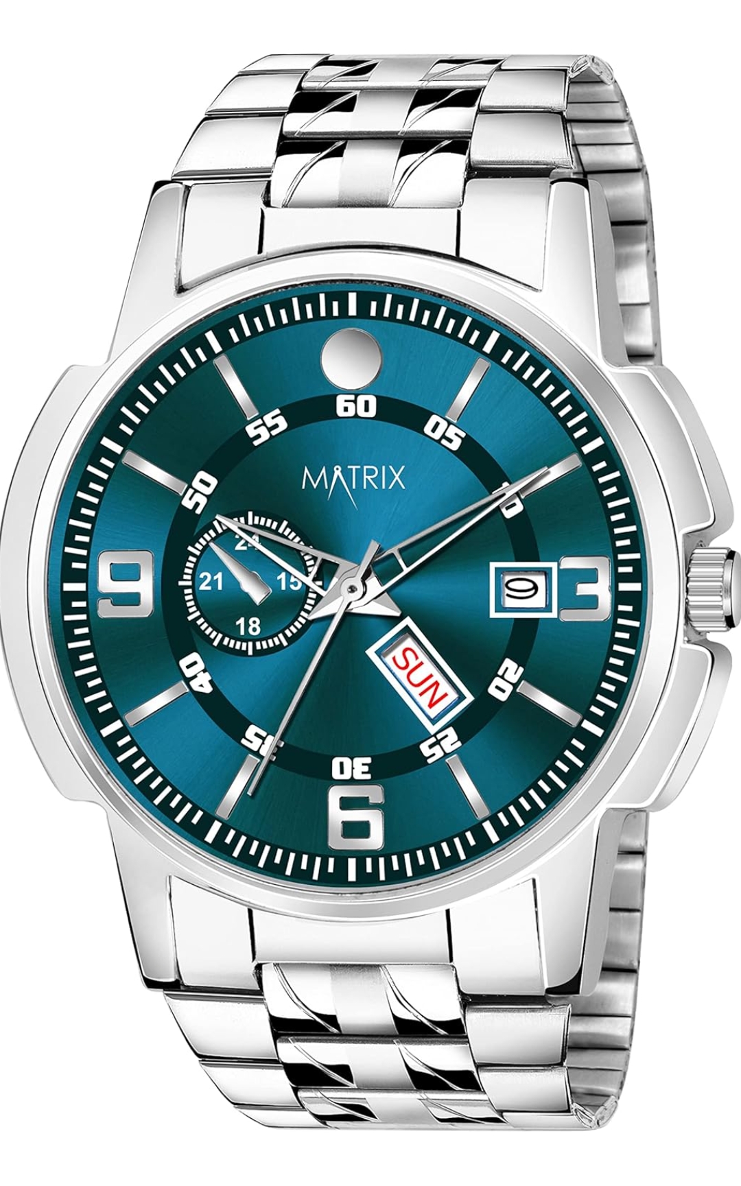 Matrix Black, Blue, White Dial, Day & Date Functioning, Stainless Steel Strap Analog Watch for Men & Women