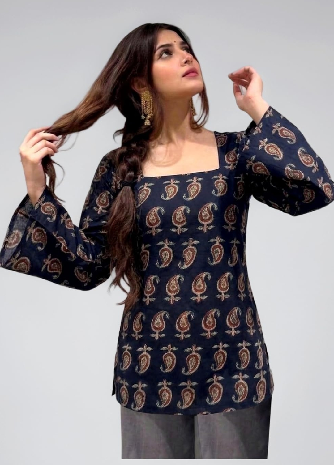 GoSriKi Cotton Short Kurti for Women | Stylish Kurti | Short Kurti Top | Casual Kurta for Women | Comfortable Cotton Kurtis for Womens
Product Images and Videos (AI-Generated Alt Text)