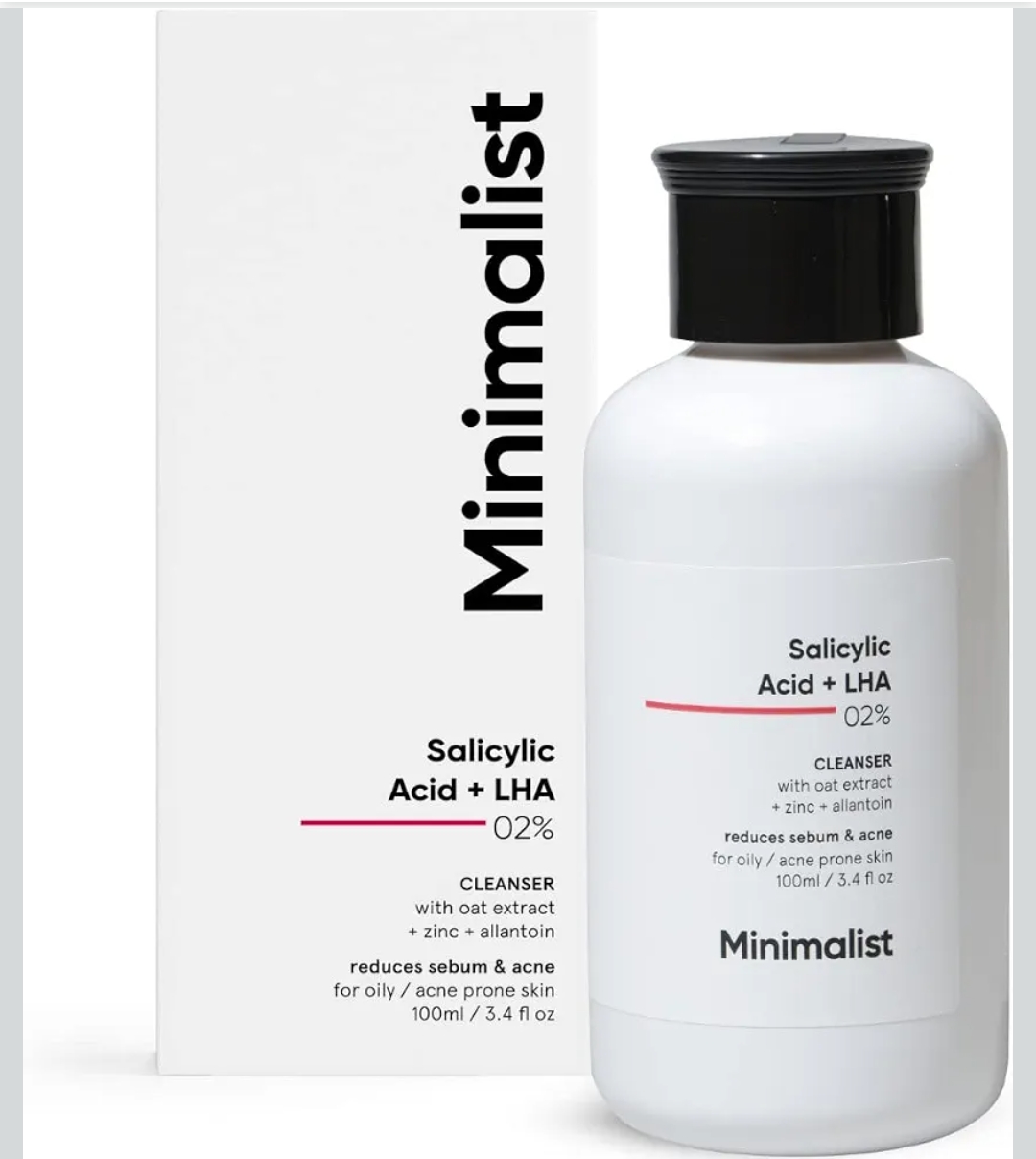 Minimalist Anti-Acne Salicylic Acid 2% Face Wash For Oily & Acne Prone Skin | With LHA for Pore Cleansing, Oil Control & Sebum Regulation | Cleanser for Women & Men | 100 ml