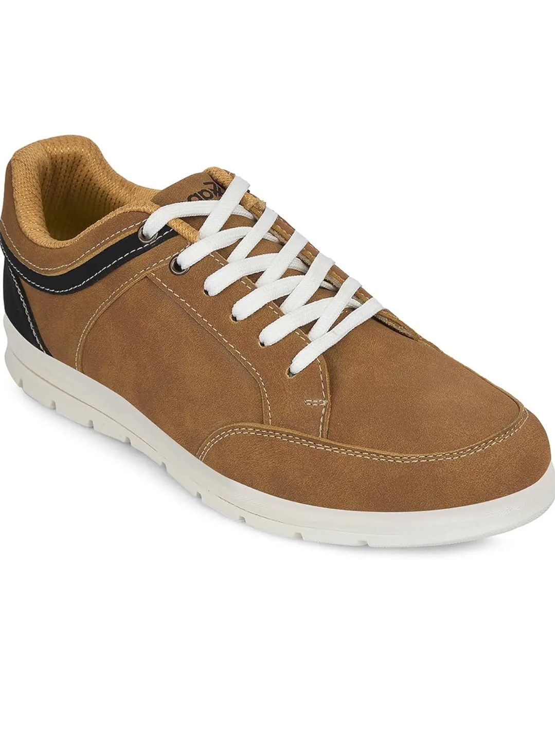 Liberty LEAP7X Black & Camel Casual Shoes for Men - Memory Foam Lace-Up